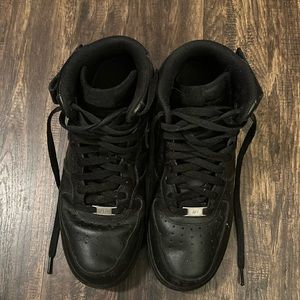 Black hi top Air Force ones